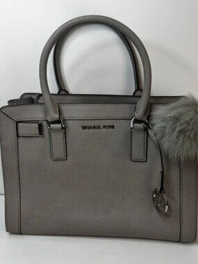 Michael Kors Park Handbag Leather Gray Satchel Crossbody Bag